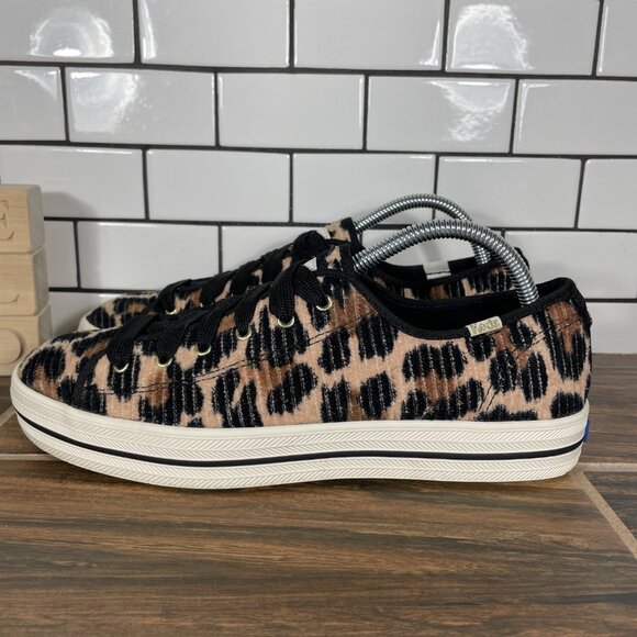 Keds x Kate Spade Triple Kick Womens Sz 10 Shoes Leopard Print Platform Sneaker - Picture 1 of 12